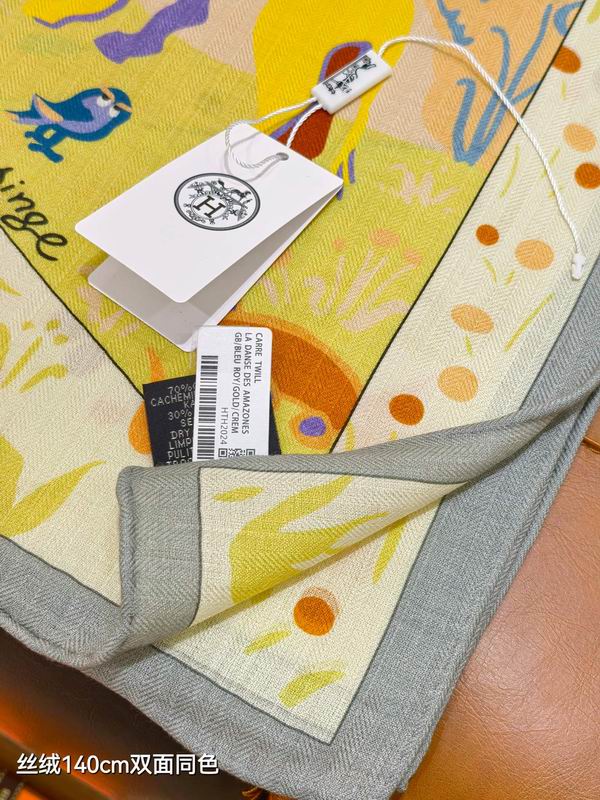 Hermes scarf 140X140cm 70%羊绒30%真丝 E15 (20)