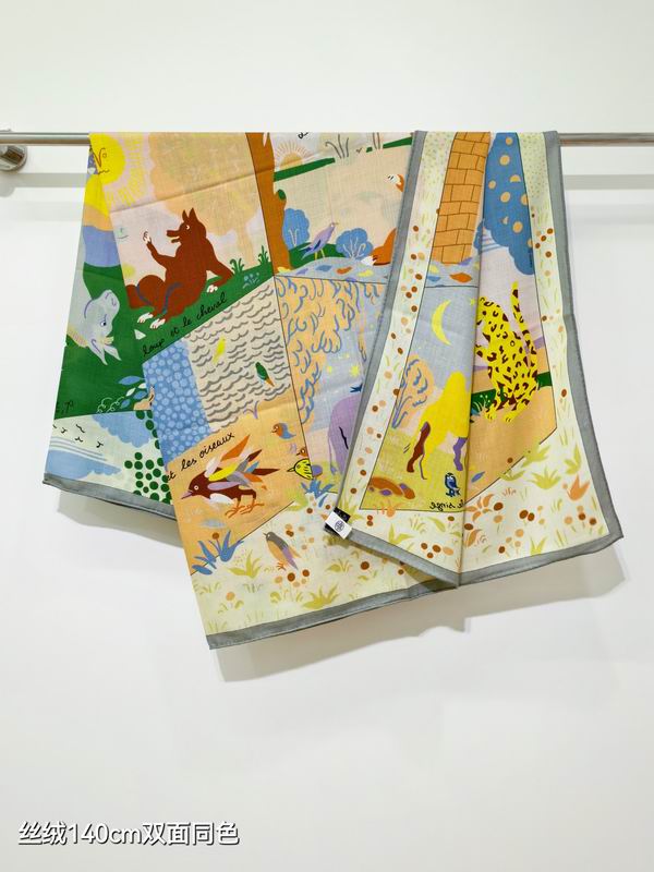 Hermes scarf 140X140cm 70%羊绒30%真丝 E15 (21)