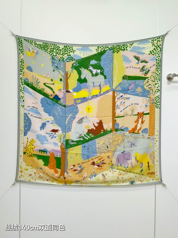 Hermes scarf 140X140cm 70%羊绒30%真丝 E15 (24)