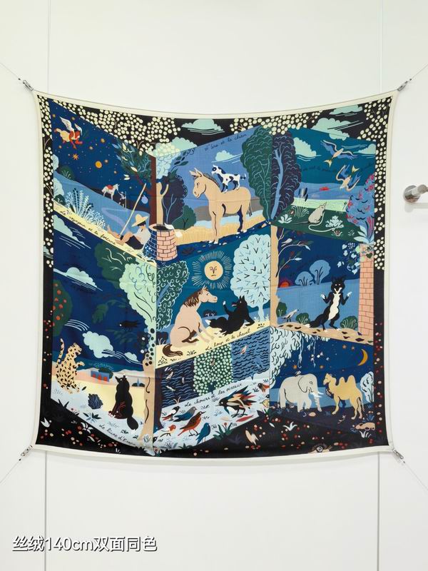 Hermes scarf 140X140cm 70%羊绒30%真丝 E15 (25)