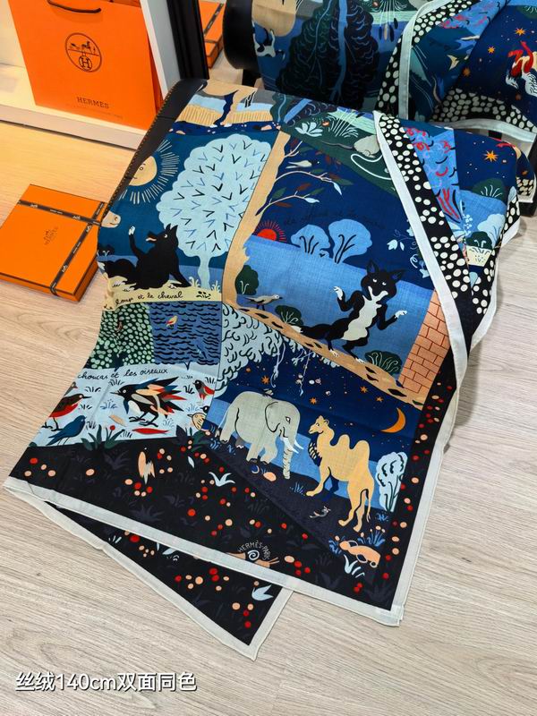 Hermes scarf 140X140cm 70%羊绒30%真丝 E15 (27)