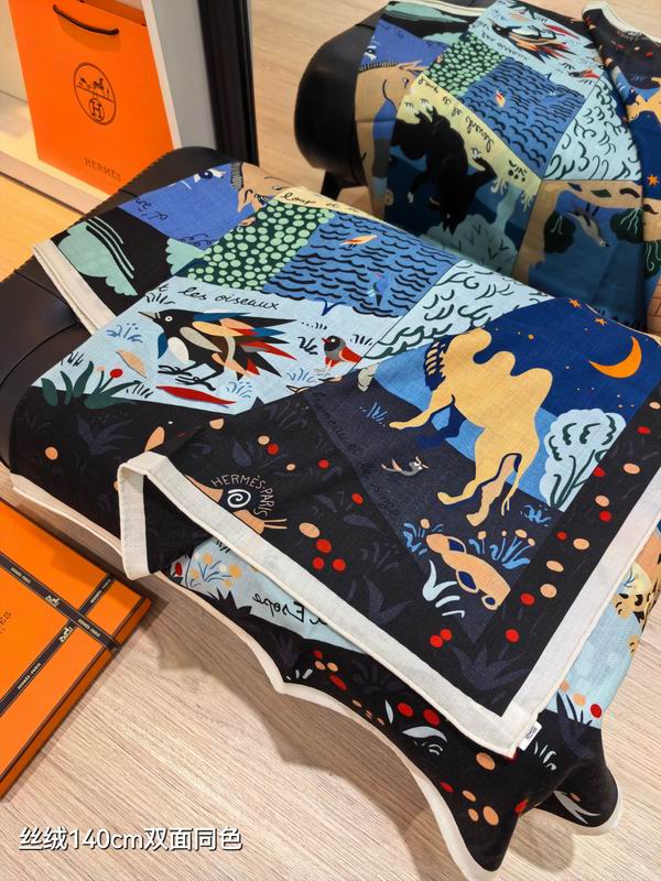Hermes scarf 140X140cm 70%羊绒30%真丝 E15 (28)