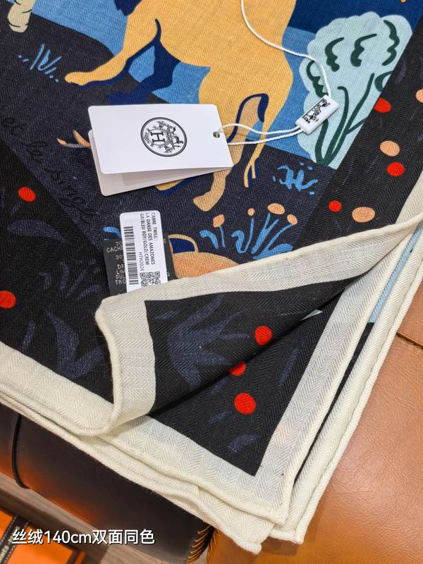 Hermes scarf 140X140cm 70%羊绒30%真丝 E15 (29)