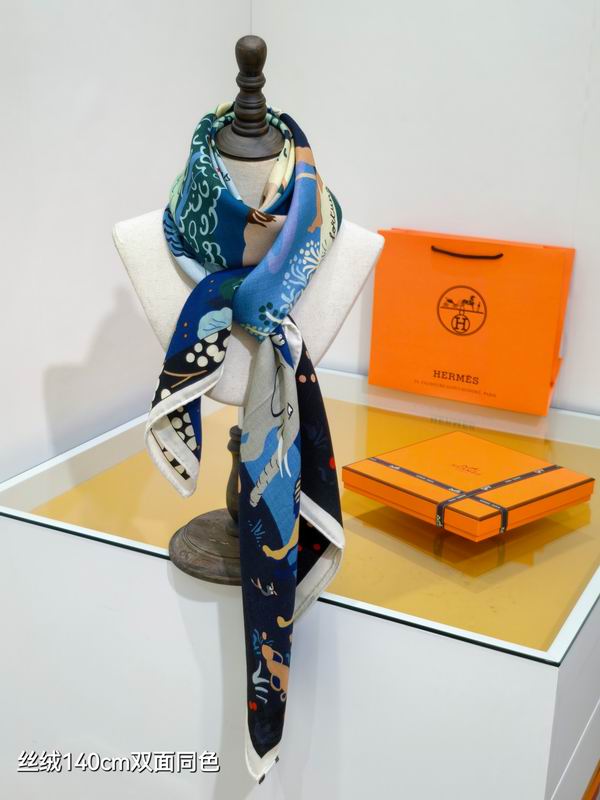 Hermes scarf 140X140cm 70%羊绒30%真丝 E15 (31)