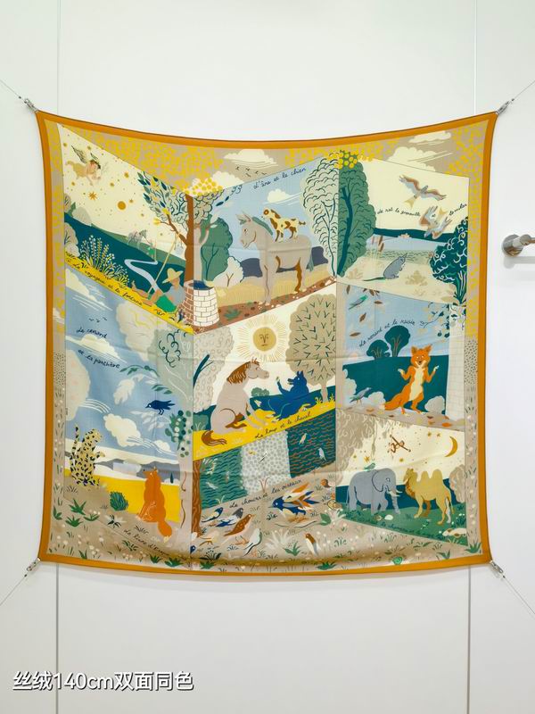 Hermes scarf 140X140cm 70%羊绒30%真丝 E15 (9)
