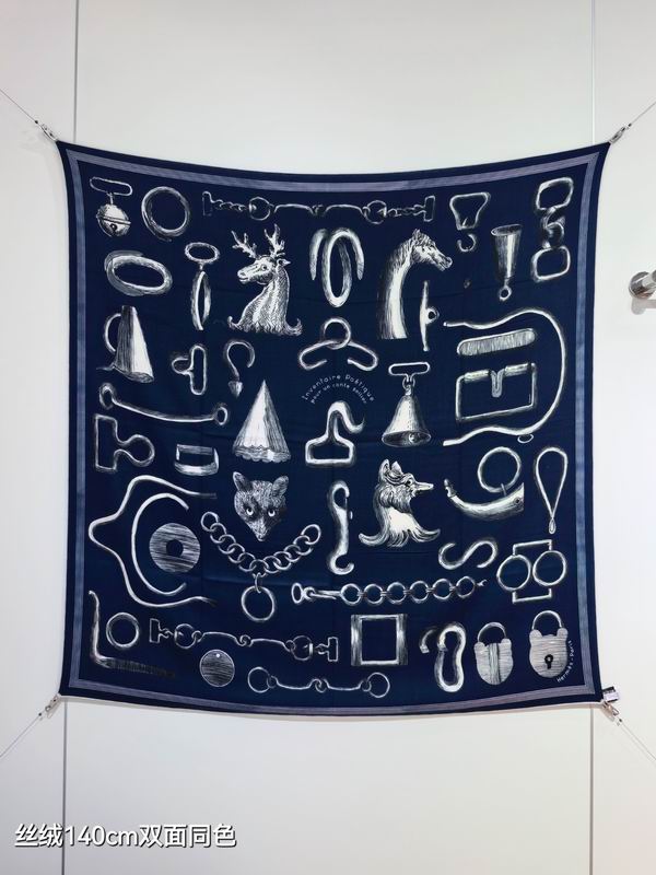 Hermes scarf 140X140cm 70%羊绒30%真丝 E49 (13)