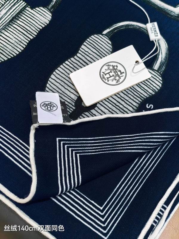 Hermes scarf 140X140cm 70%羊绒30%真丝 E49 (17)