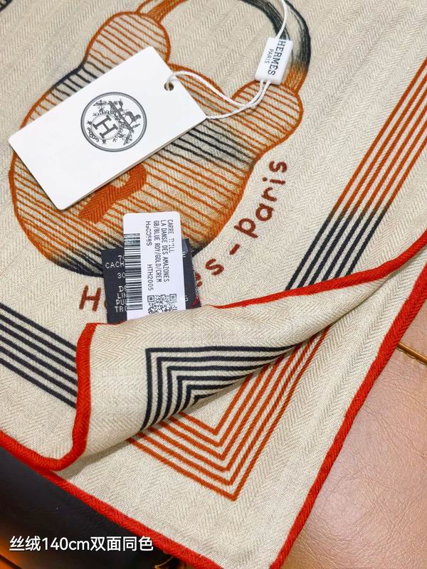 Hermes scarf 140X140cm 70%羊绒30%真丝 E49 (27)