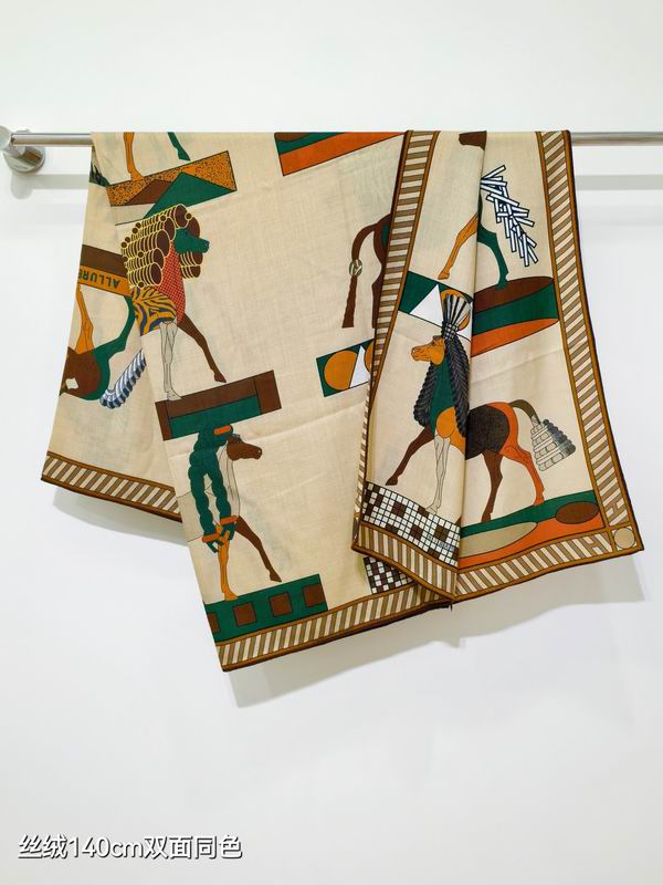Hermes scarf 140X140cm 70%羊绒30%真丝 E53 (30)
