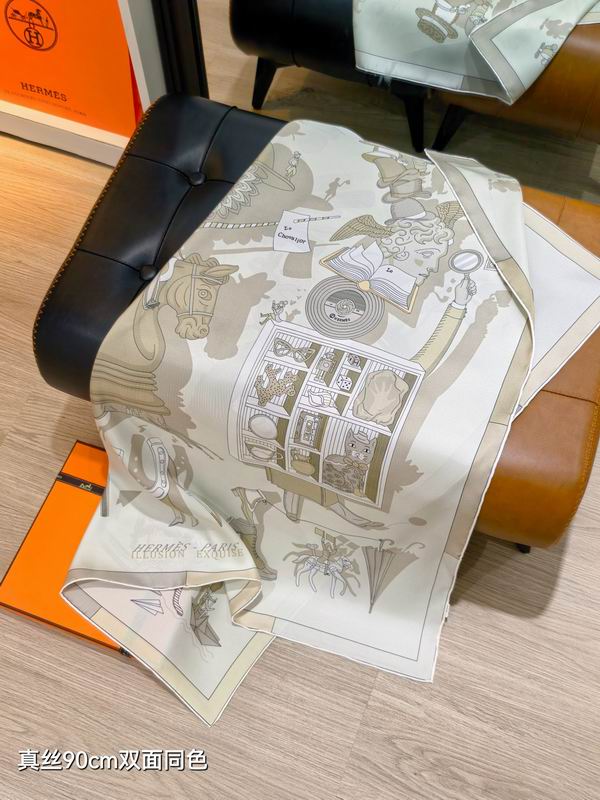 Hermes silk Scarf 90X90cm E13 (16)