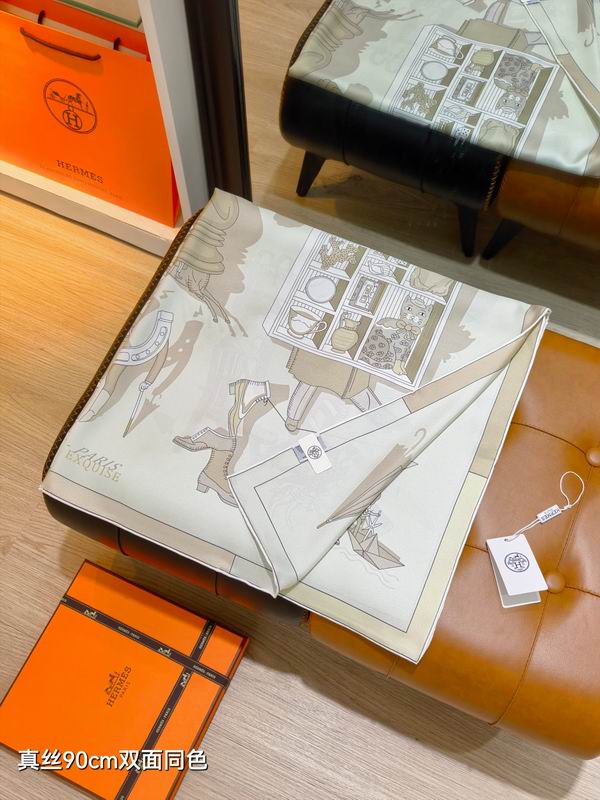 Hermes silk Scarf 90X90cm E13 (17)