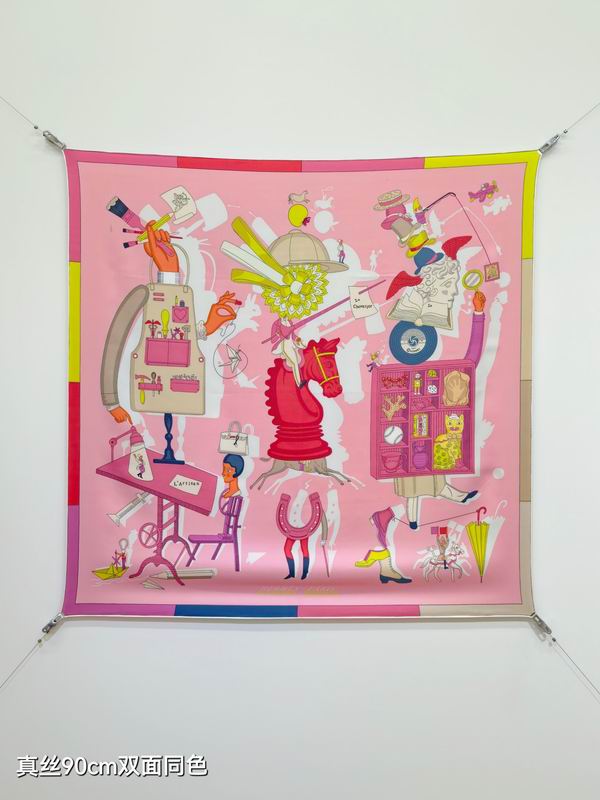 Hermes silk Scarf 90X90cm E13 (28)