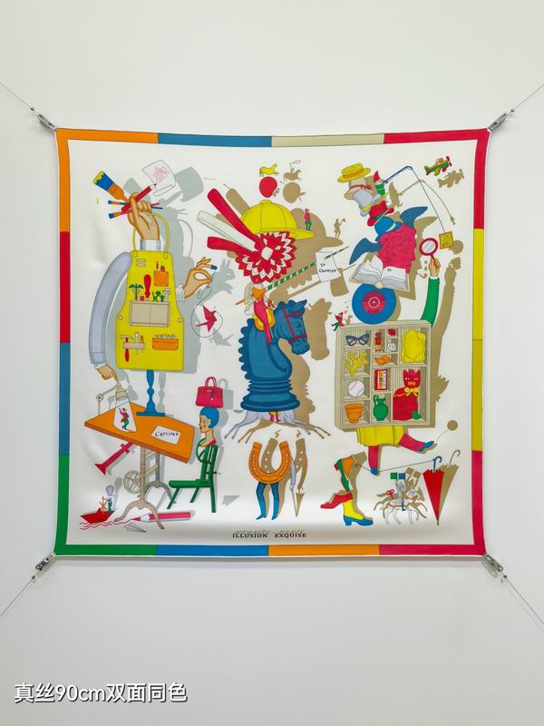 Hermes silk Scarf 90X90cm E13 (38)