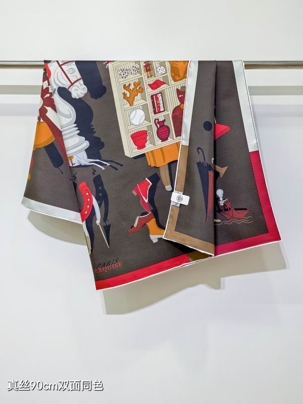 Hermes silk Scarf 90X90cm E13 (6)