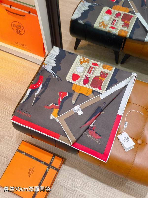 Hermes silk Scarf 90X90cm E13 (7)