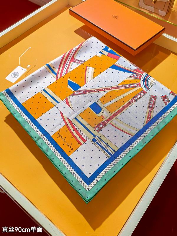 Hermes silk Scarf 90X90cm E16 (6)