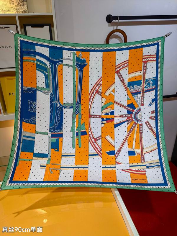 Hermes silk Scarf 90X90cm E16 (8)