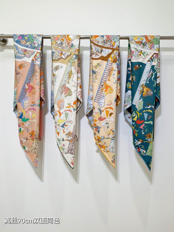 Hermes silk Scarf 90X90cm E26 (10)