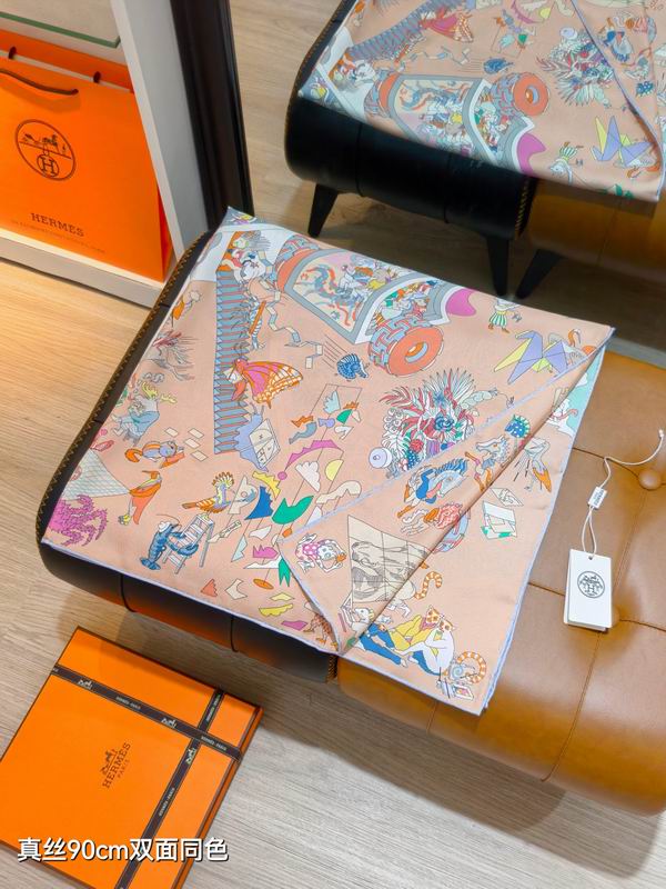 Hermes silk Scarf 90X90cm E26 (24)