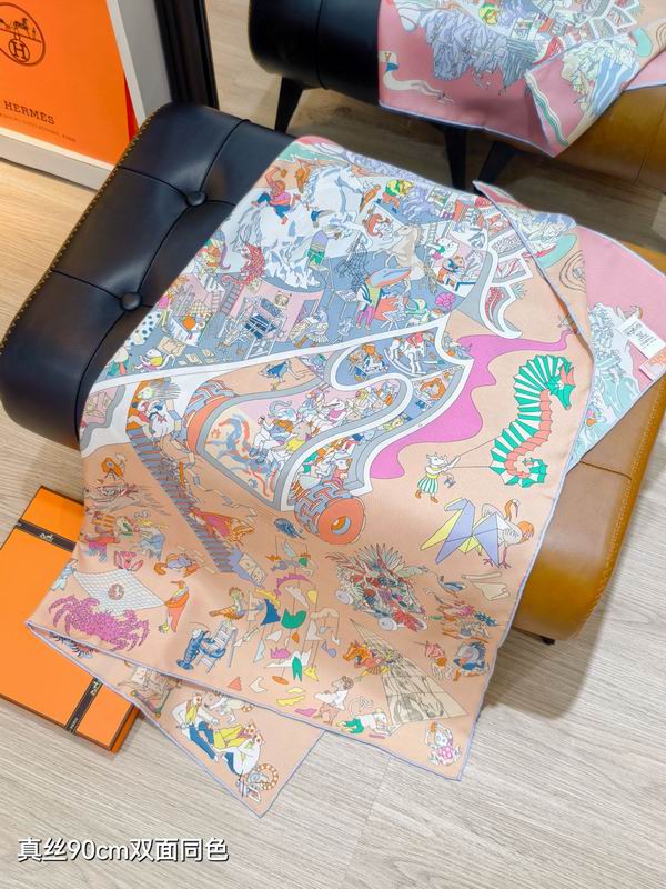 Hermes silk Scarf 90X90cm E26 (25)