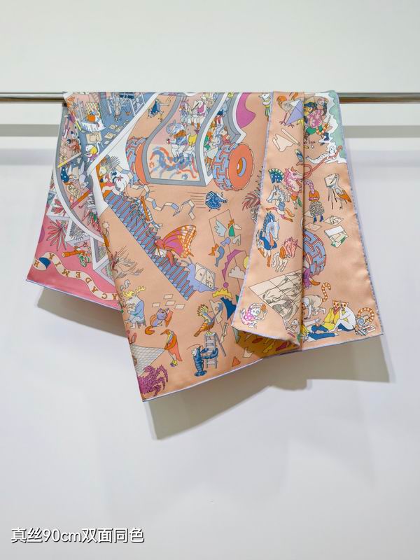 Hermes silk Scarf 90X90cm E26 (28)