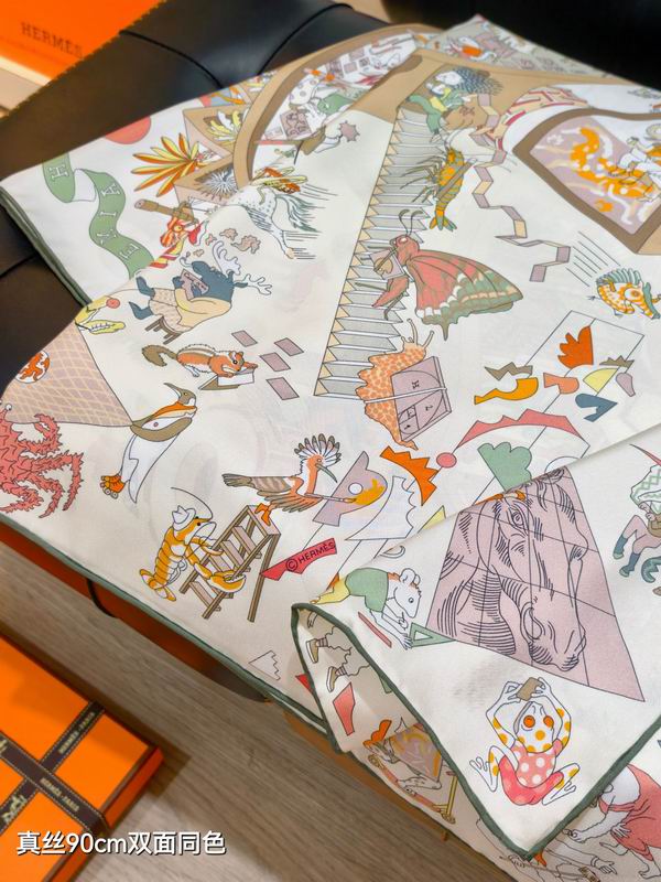 Hermes silk Scarf 90X90cm E26 (36)