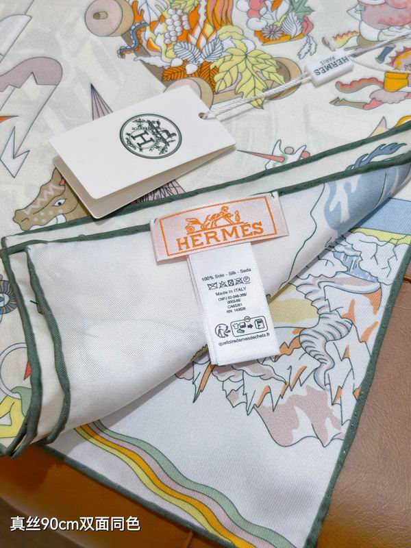 Hermes silk Scarf 90X90cm E26 (37)