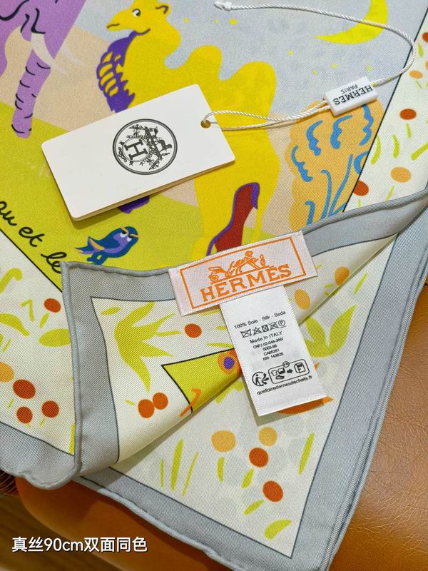 Hermes silk Scarf 90X90cm E28 (14)