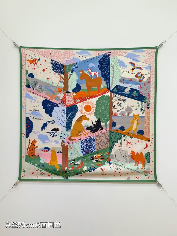 Hermes silk Scarf 90X90cm E28 (28)