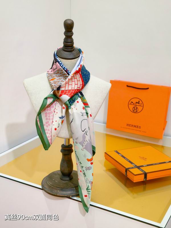 Hermes silk Scarf 90X90cm E28 (35)