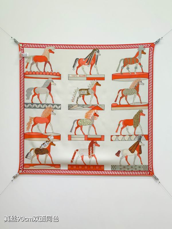 Hermes silk Scarf 90X90cm E38 (13)