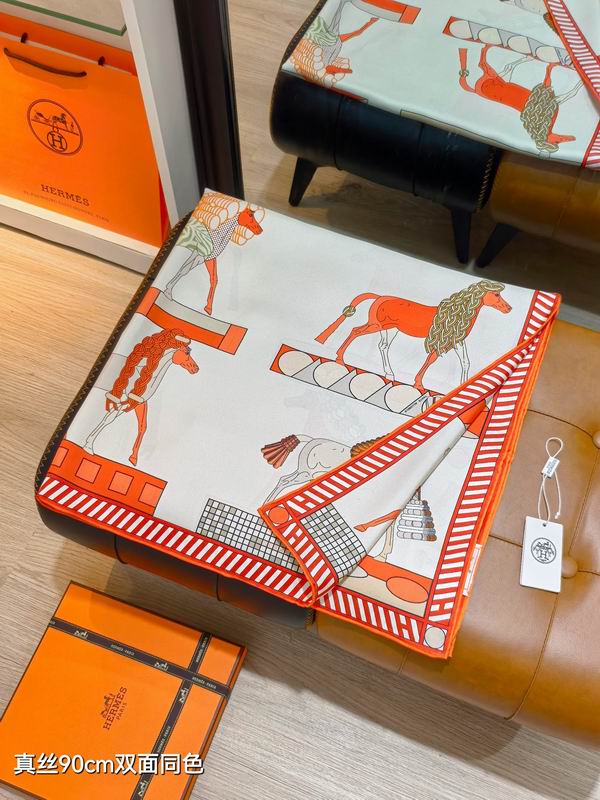 Hermes silk Scarf 90X90cm E38 (14)