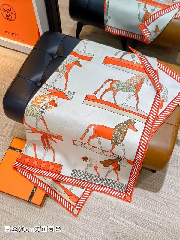 Hermes silk Scarf 90X90cm E38 (15)