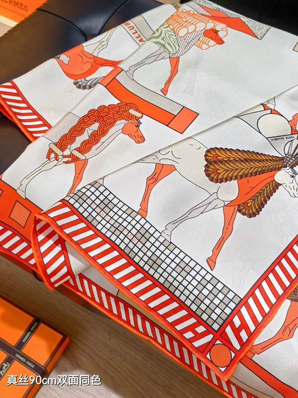 Hermes silk Scarf 90X90cm E38 (16)