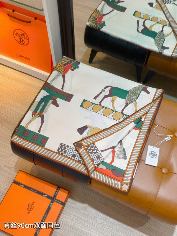 Hermes silk Scarf 90X90cm E38 (24)