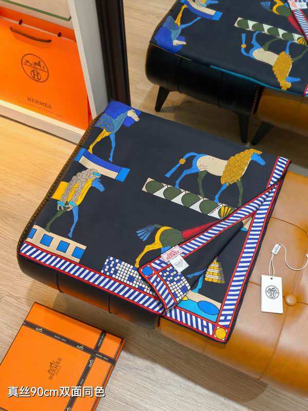 Hermes silk Scarf 90X90cm E38 (4)