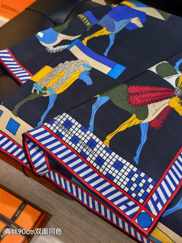 Hermes silk Scarf 90X90cm E38 (6)