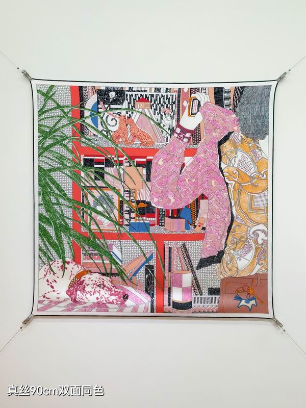 Hermes silk scarf 90X90cm E29 (1)