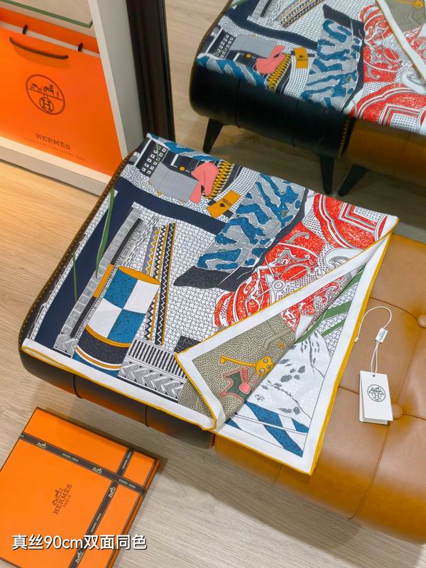 Hermes silk scarf 90X90cm E29 (11)