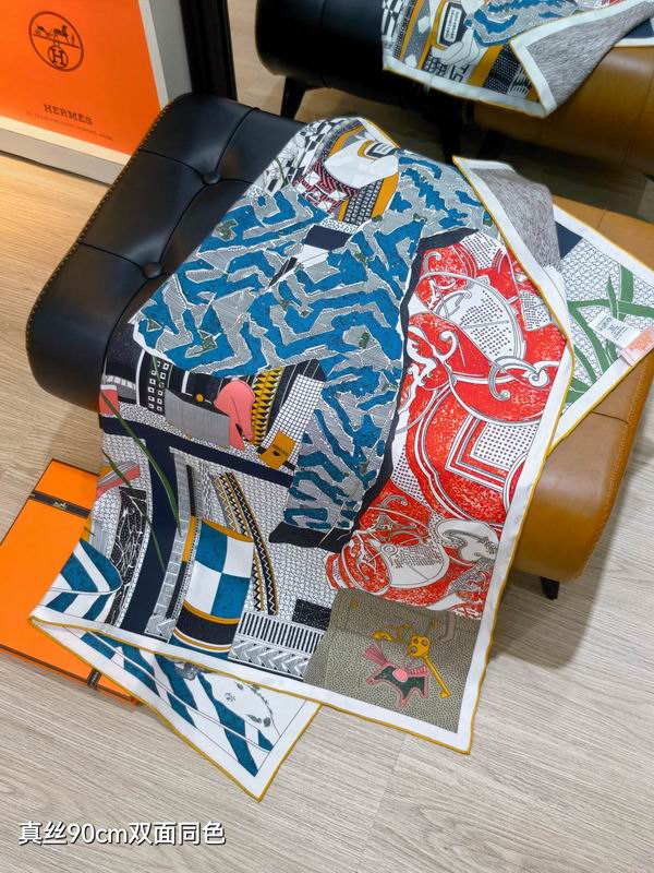 Hermes silk scarf 90X90cm E29 (12)