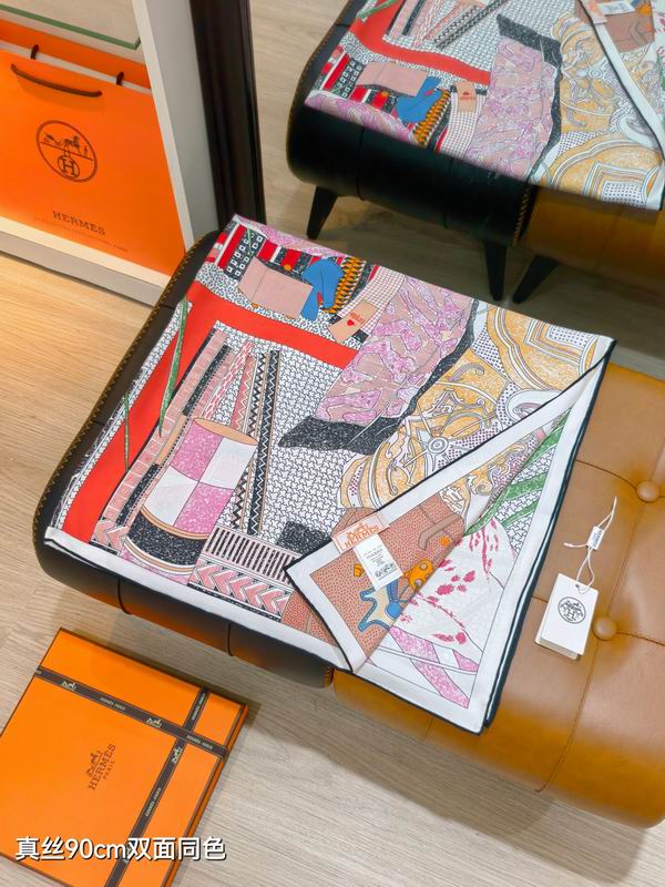 Hermes silk scarf 90X90cm E29 (2)