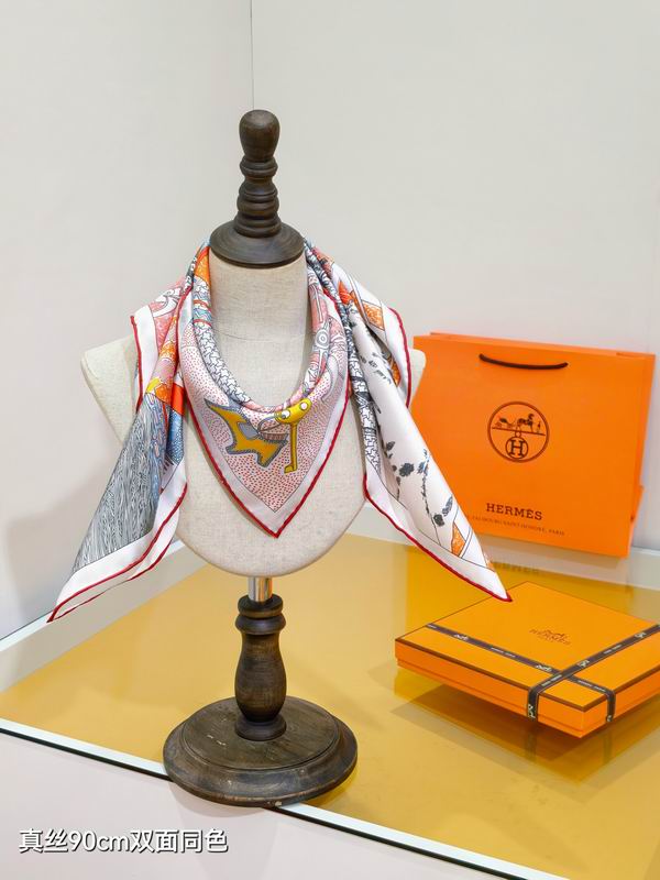 Hermes silk scarf 90X90cm E29 (25)