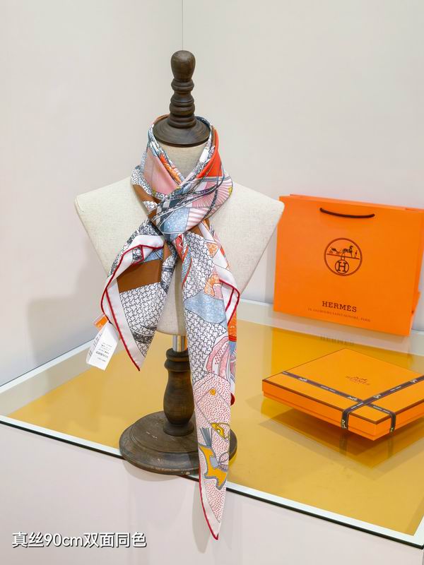 Hermes silk scarf 90X90cm E29 (26)