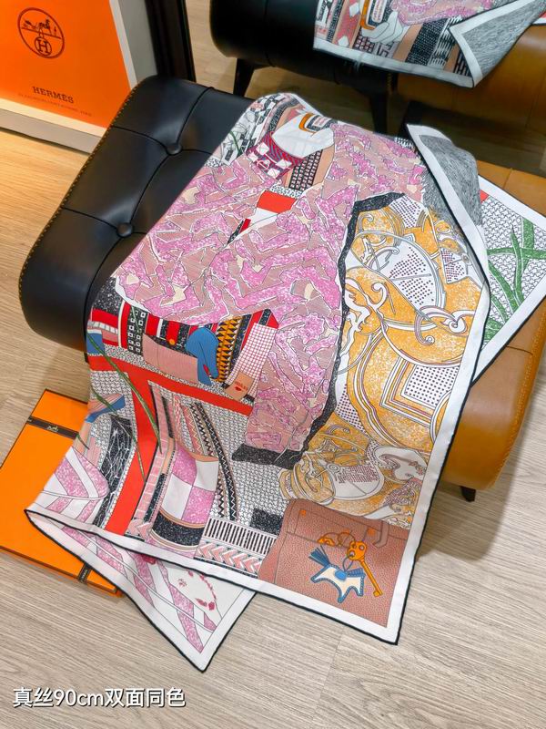 Hermes silk scarf 90X90cm E29 (3)