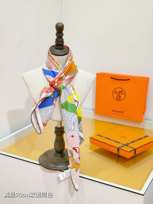 Hermes silk scarf 90X90cm E29 (35)