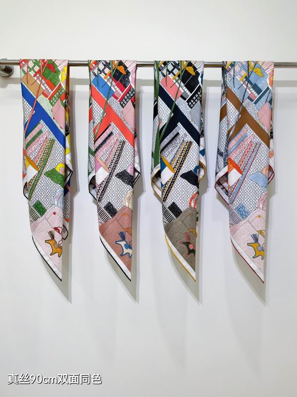 Hermes silk scarf 90X90cm E29 (9)