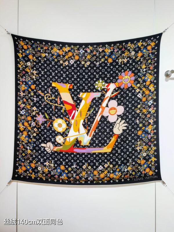 LV Scarf 140X140cm 70%羊绒30%真丝 E32 (10)