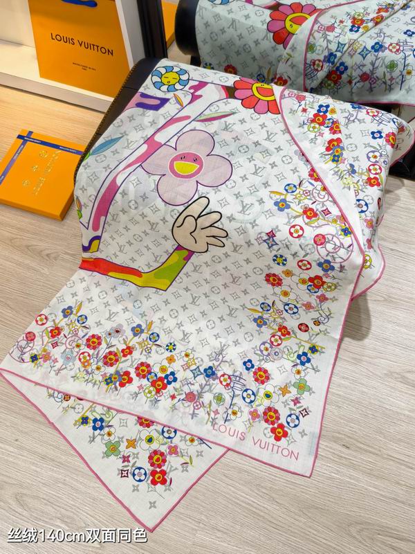 LV Scarf 140X140cm 70%羊绒30%真丝 E32 (4)