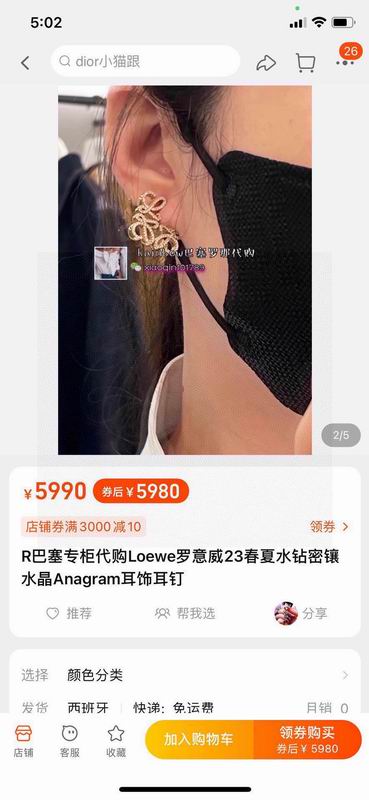 Loewe earring 08yxq01 (2)
