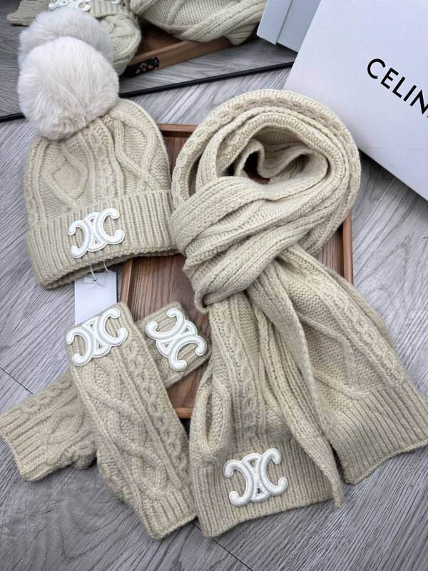 Celine Scarf Hat Gloves hm (116)